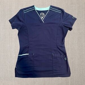 Health Pro Navy Blue Scrub Top